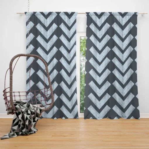 Chalk Lines Parquet Herringbone Curtain