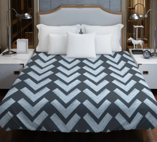 Chalk Lines Parquet Herringbone Duvet Cover