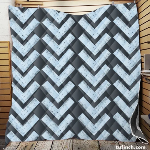 Chalk Lines Parquet Herringbone Quilt Blanket