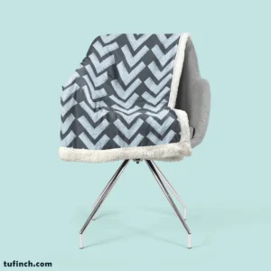 Chalk Lines Parquet Herringbone Sherpa Fleece Blanket 2