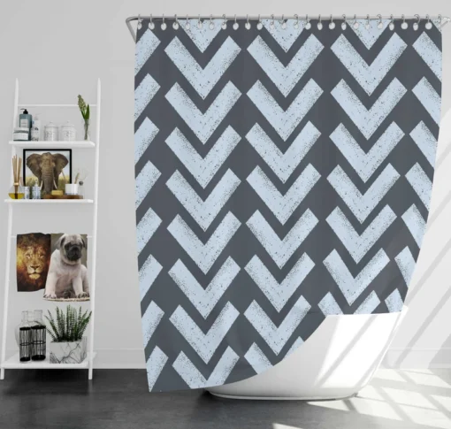 Chalk Lines Parquet Herringbone Shower Curtain