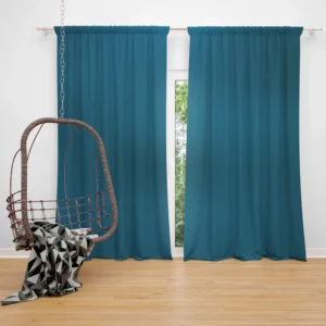 Chathams Blue Solid Color Curtain