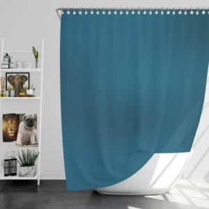 Chathams Blue Solid Color Shower Curtain