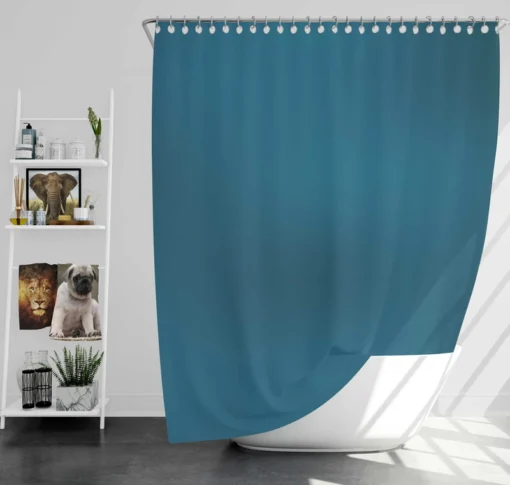 Chathams Blue Solid Color Shower Curtain