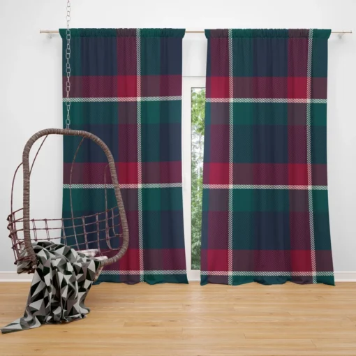 Check Plaid Diagonal Pattern Curtain