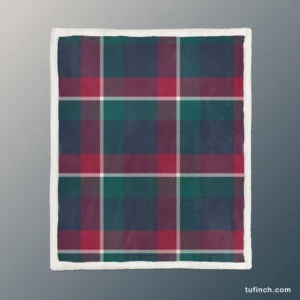 Check Plaid Diagonal Pattern Sherpa Fleece Blanket 1