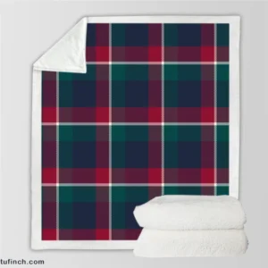 Check Plaid Diagonal Pattern Sherpa Fleece Blanket