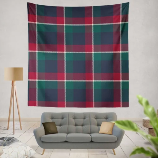 Check Plaid Diagonal Pattern Wall Tapestry