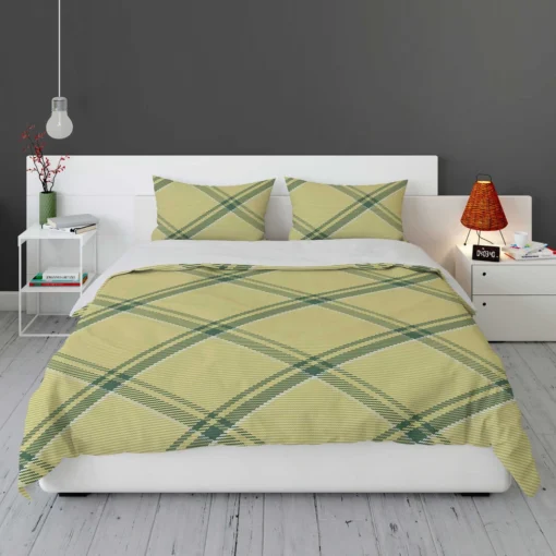 Check Plaid Green Stripes Pattern Bedding Set 1