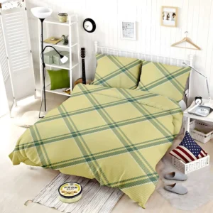 Check Plaid Green Stripes Pattern Bedding Set