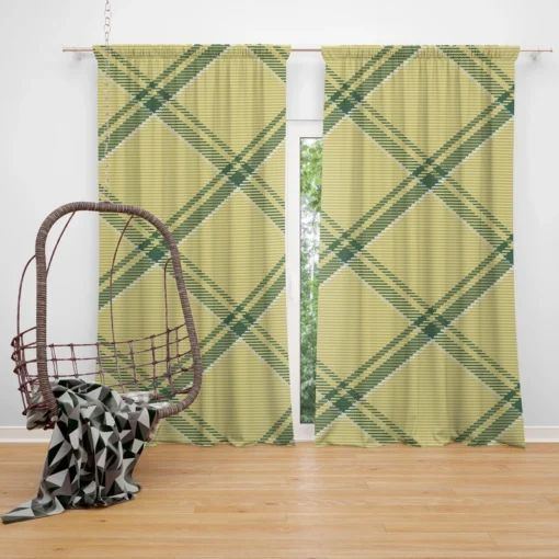 Check Plaid Green Stripes Pattern Curtain