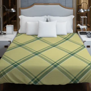 Check Plaid Green Stripes Pattern Duvet Cover