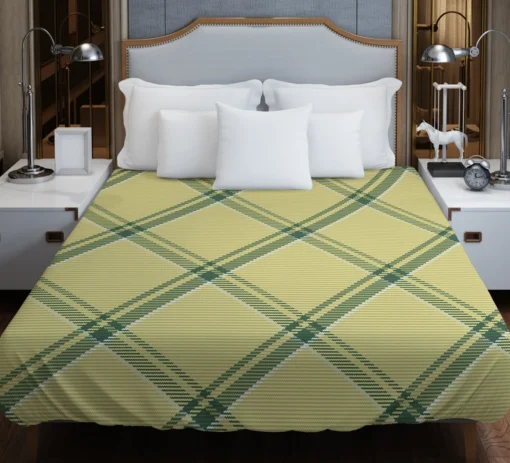 Check Plaid Green Stripes Pattern Duvet Cover