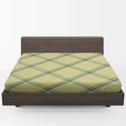 Check Plaid Green Stripes Pattern Fitted Sheet 1