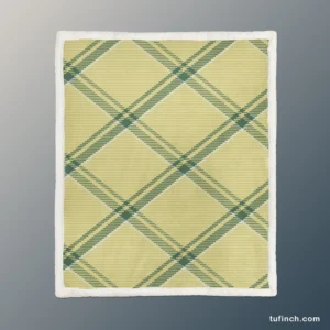 Check Plaid Green Stripes Pattern Sherpa Fleece Blanket 1