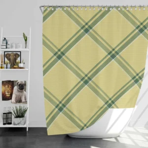 Check Plaid Green Stripes Pattern Shower Curtain