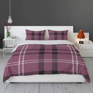 Checkered Purple Black Plaid Pattern Bedding Set 1