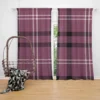 Checkered Purple Black Plaid Pattern Curtain