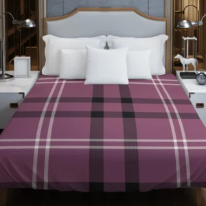 Checkered Purple Black Plaid Pattern Duvet Cover