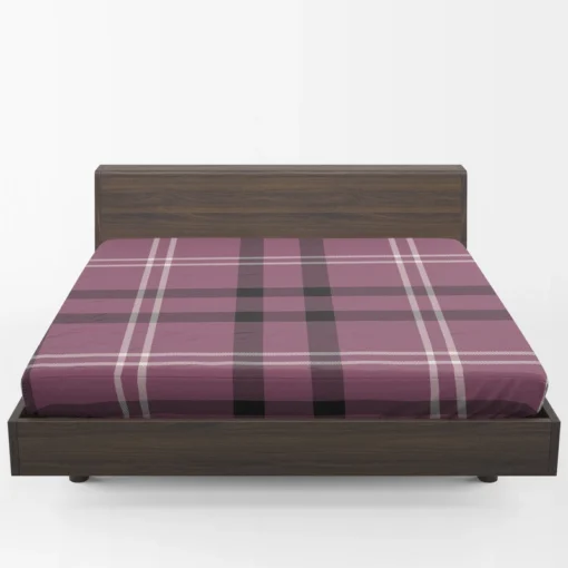 Checkered Purple Black Plaid Pattern Fitted Sheet 1