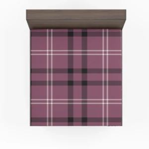 Checkered Purple Black Plaid Pattern Fitted Sheet