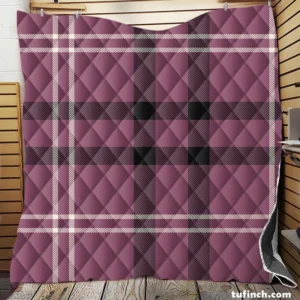 Checkered Purple Black Plaid Pattern Quilt Blanket