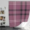 Checkered Purple Black Plaid Pattern Shower Curtain