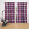 Checkered Tartan Deep Pink Colored Curtain