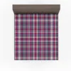 Checkered Tartan Deep Pink Colored Fitted Sheet