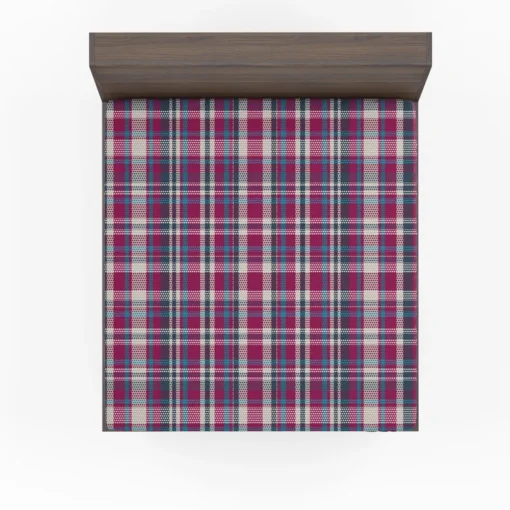 Checkered Tartan Deep Pink Colored Fitted Sheet