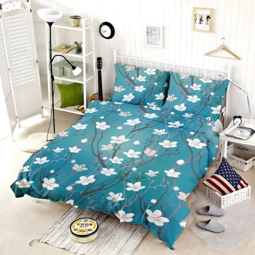 Cherry Blossom Flowers Pattern Bedding Set