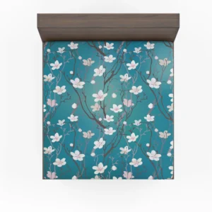 Cherry Blossom Flowers Pattern Fitted Sheet