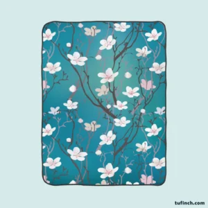 Cherry Blossom Flowers Pattern Fleece Blanket 1