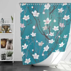 Cherry Blossom Flowers Pattern Shower Curtain