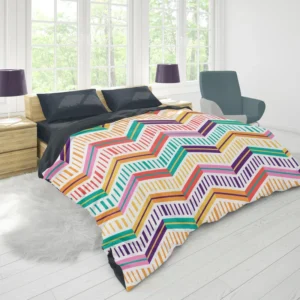 Chevron Design Flat Stripes Pattern Duvet Cover 1