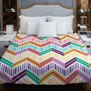 Chevron Design Flat Stripes Pattern Duvet Cover