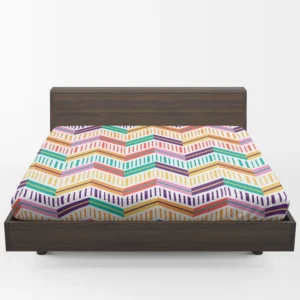 Chevron Design Flat Stripes Pattern Fitted Sheet 1