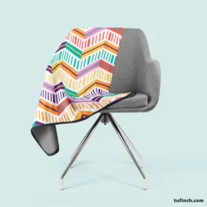 Chevron Design Flat Stripes Pattern Fleece Blanket 2