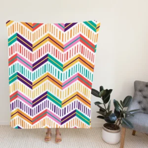 Chevron Design Flat Stripes Pattern Fleece Blanket