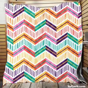 Chevron Design Flat Stripes Pattern Quilt Blanket