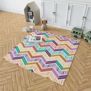 Chevron Design Flat Stripes Pattern Rug 1