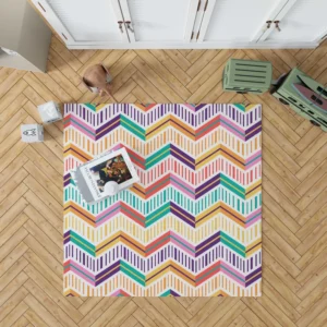 Chevron Design Flat Stripes Pattern Rug