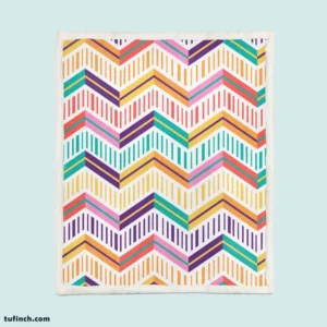 Chevron Design Flat Stripes Pattern Sherpa Fleece Blanket 1