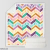 Chevron Design Flat Stripes Pattern Sherpa Fleece Blanket