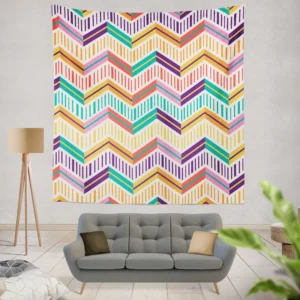 Chevron Design Flat Stripes Pattern Wall Tapestry