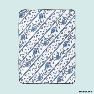 Chinese Blue Toile Pattern Fleece Blanket 1