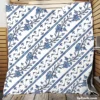 Chinese Blue Toile Pattern Quilt Blanket