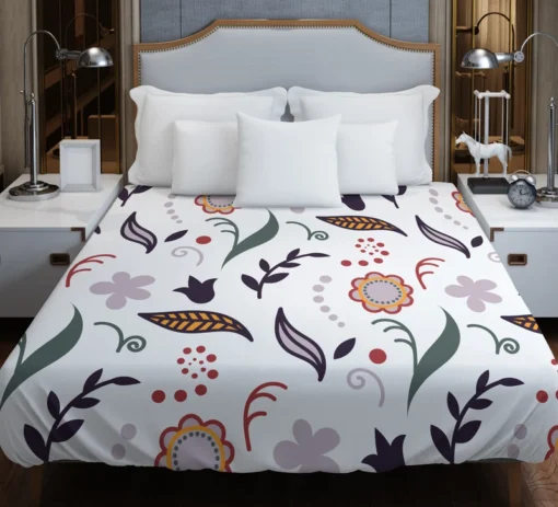 Chinese Drawing Floral Pattern Duvet Cover