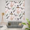 Chinese Drawing Floral Pattern Wall Tapestry