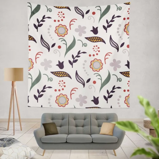 Chinese Drawing Floral Pattern Wall Tapestry